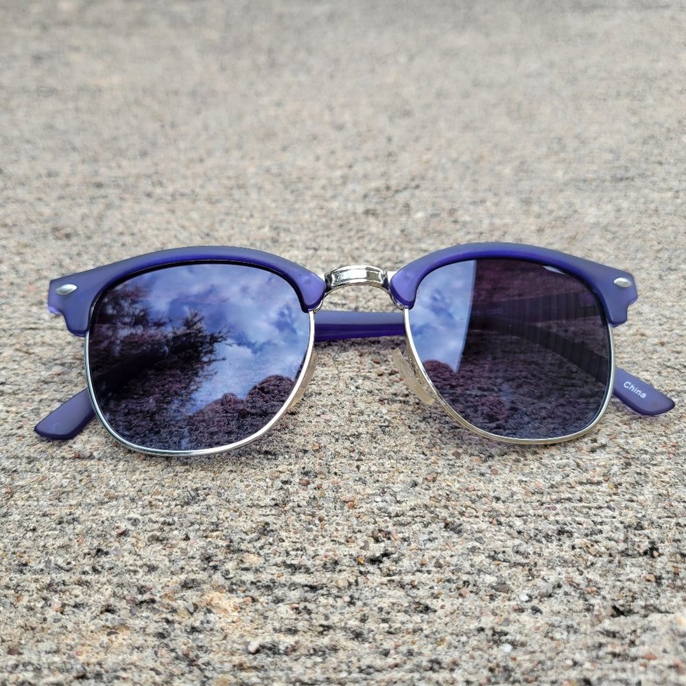 Navy Blue Browline Sunglasses